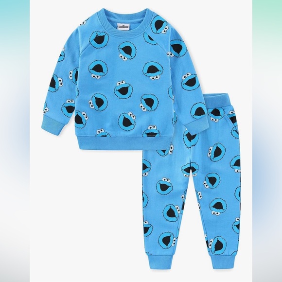 Cookie Monster Boys Long Sleeve Shirt and Pants Set - Picture 1 of 3